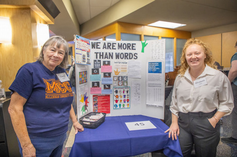 Instructor and student at Fall Scholar day at MCC